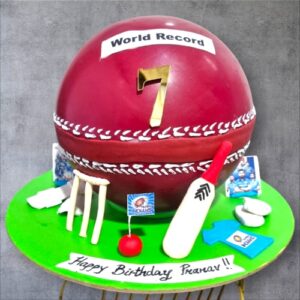 Cricket Theme Pinata Cake