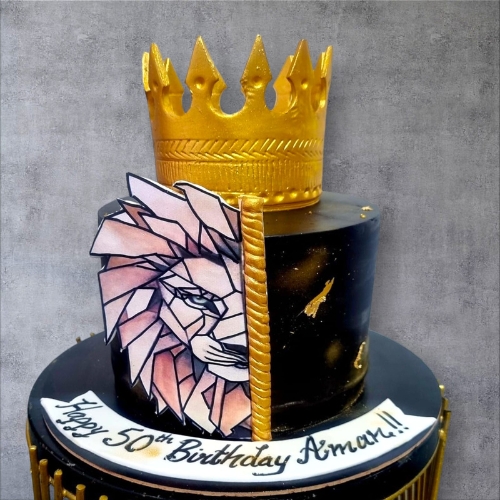 Lion Crown Theme Cake